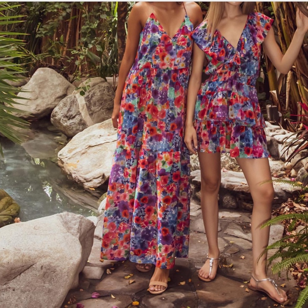 LAVENDER BROWN Floral Maxi Dress